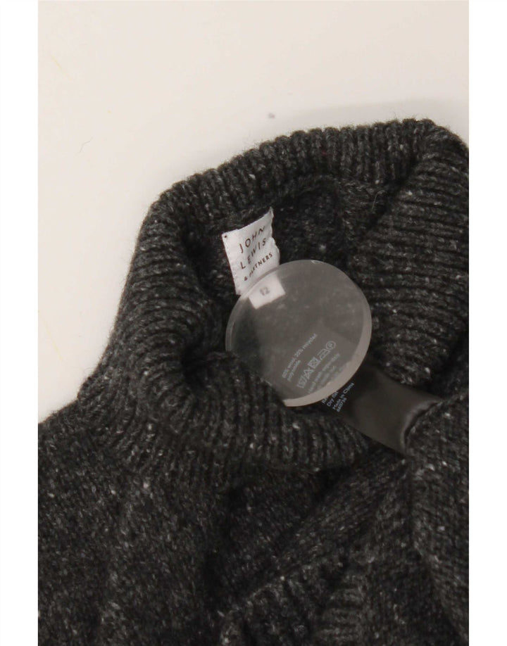 Maglione maglione a collo alto da donna John Lewis UK 12 Lana screziata grigio medio