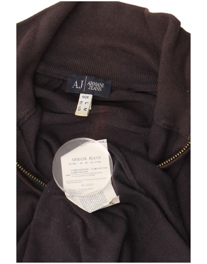 ARMANI JEANS Mens Cardigan Sweater Medium Navy Blue Cotton