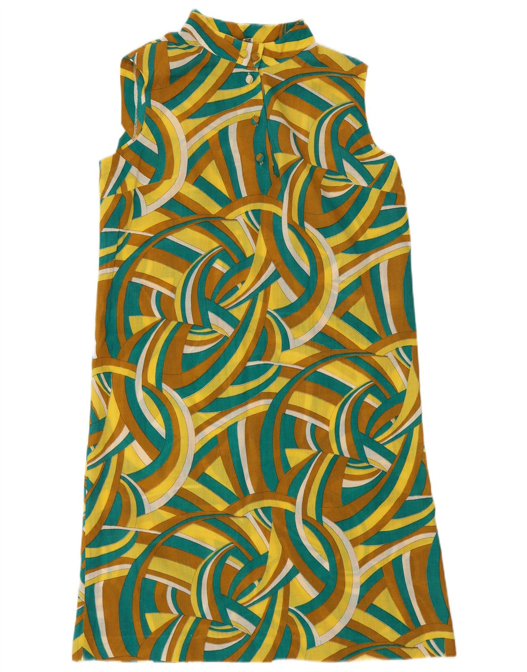 Vintage Womens Sleeveless Shift Dress IT 48 XL Multicoloured Geometric