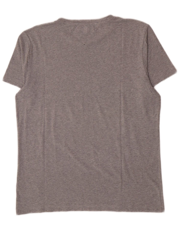 Tommy Hilfiger Mens T-Shirt Top Large Grey Cotton