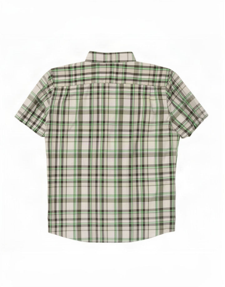 Camicia a maniche corte da uomo Chaps 2XL Poliestere a quadri verdi