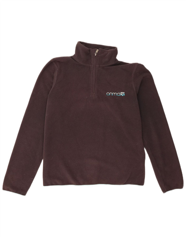 Animal Womens Zip Neck Fleece Jumper Reino Unido 12 Poliéster Cinza Médio