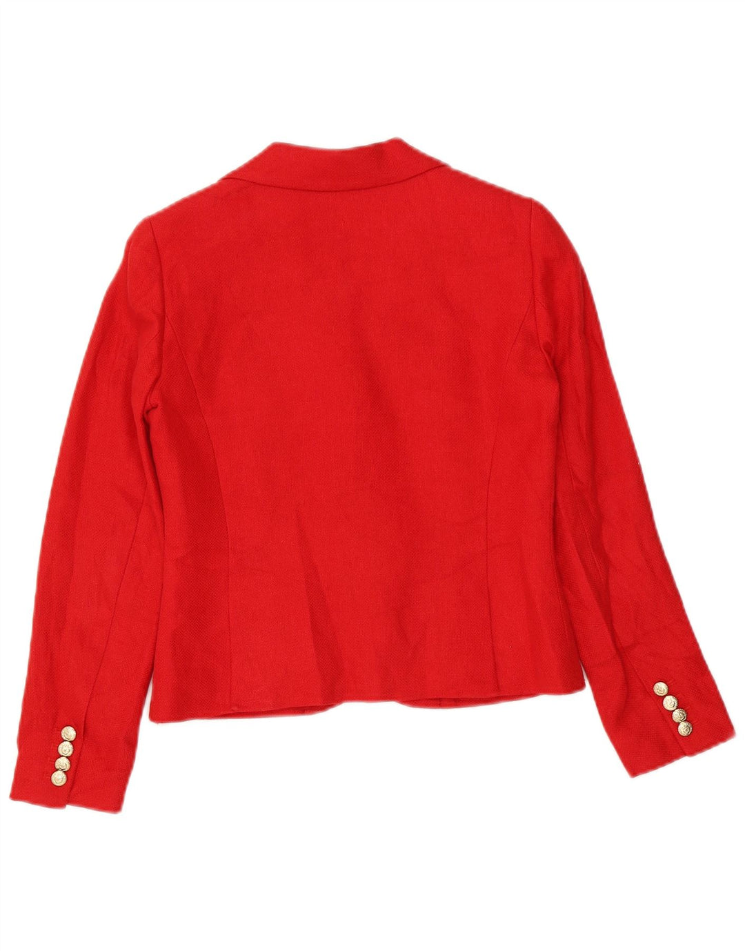 Ralph Lauren Womens Petite Crop 3 Button Blazer Jacket US 2 XS Red Linen