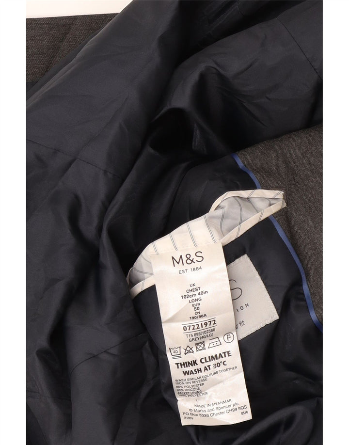 Marks & Spencer Herre 2-knaps blazerjakke UK 40 Stor grå polyester