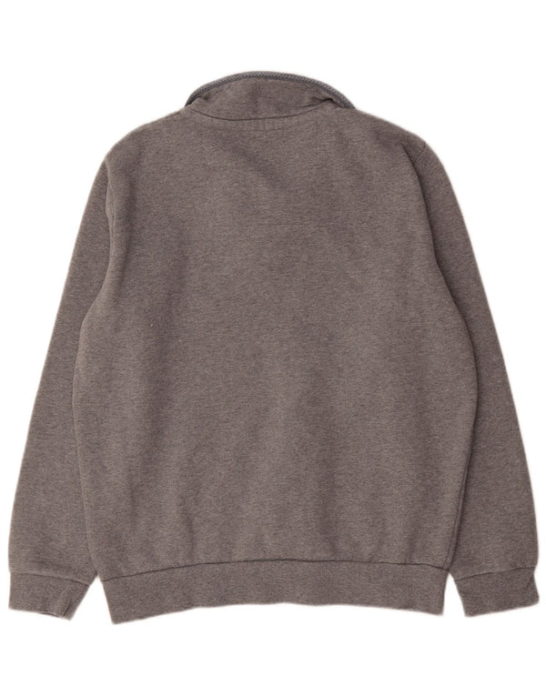 Crew Clothing Mens Zip Neck Sweatshirt Jumper Large Grey Cotton