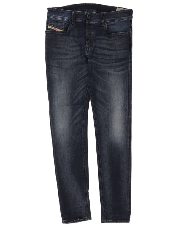 Diesel Mens Sleenker Slim Skinny Jeans W33 L32 Azul Marinho Algodão