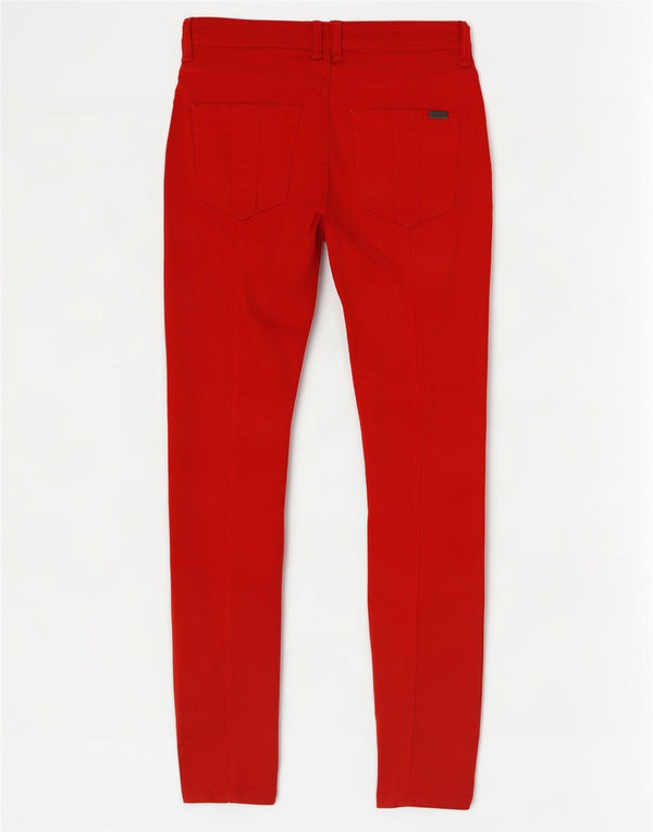 Pantaloni casual Burberry BRIT skinny pentru femei W28 L31 bumbac roșu