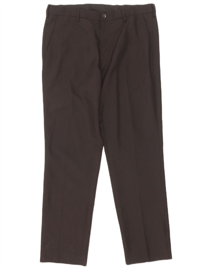 Marks & Spencer Mens Straight Regular Fit Chino Trousers W34 L31 Black