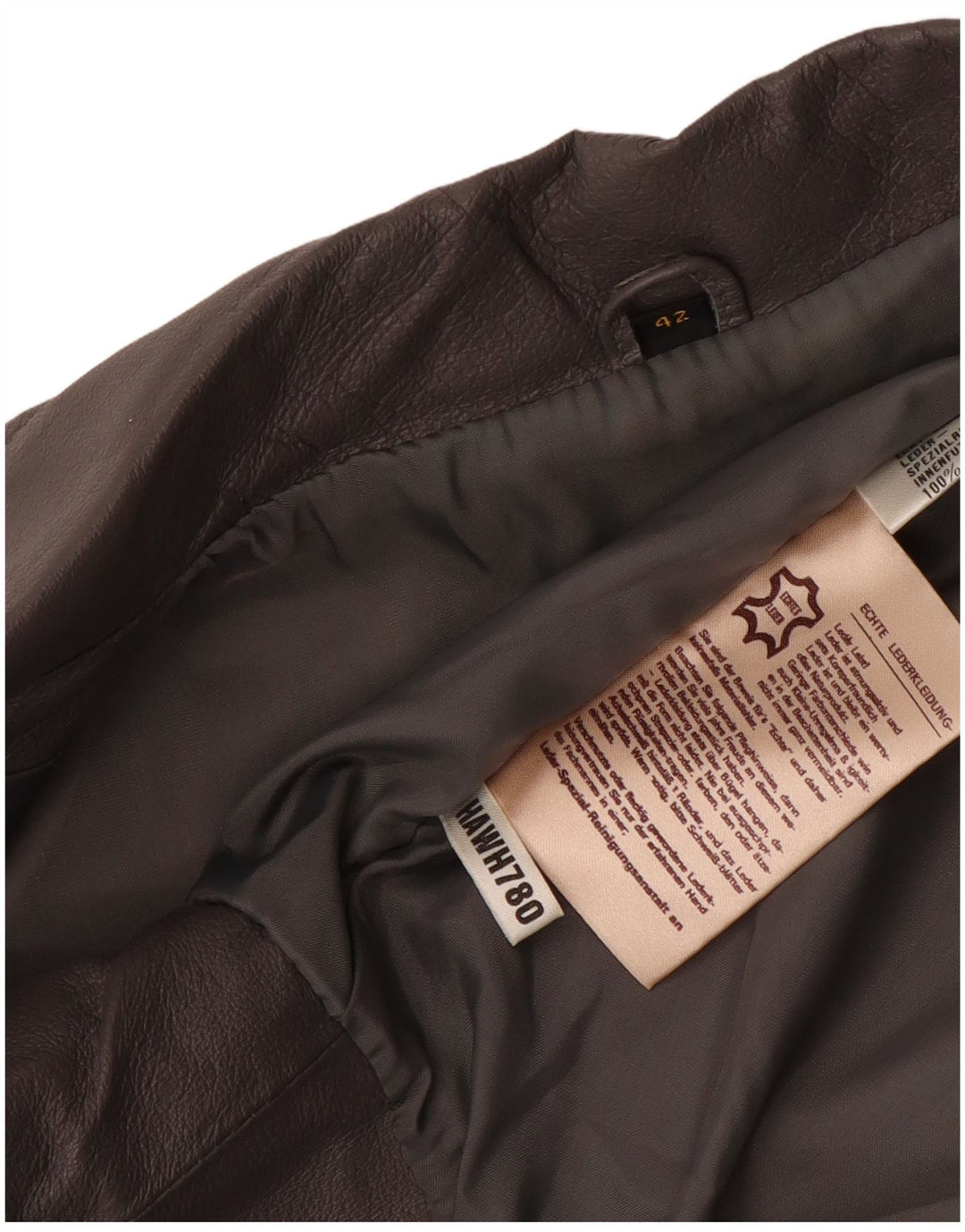 Vintage Womens Bomber Oversized Leather Jacket EU 42 Large Grey Leather