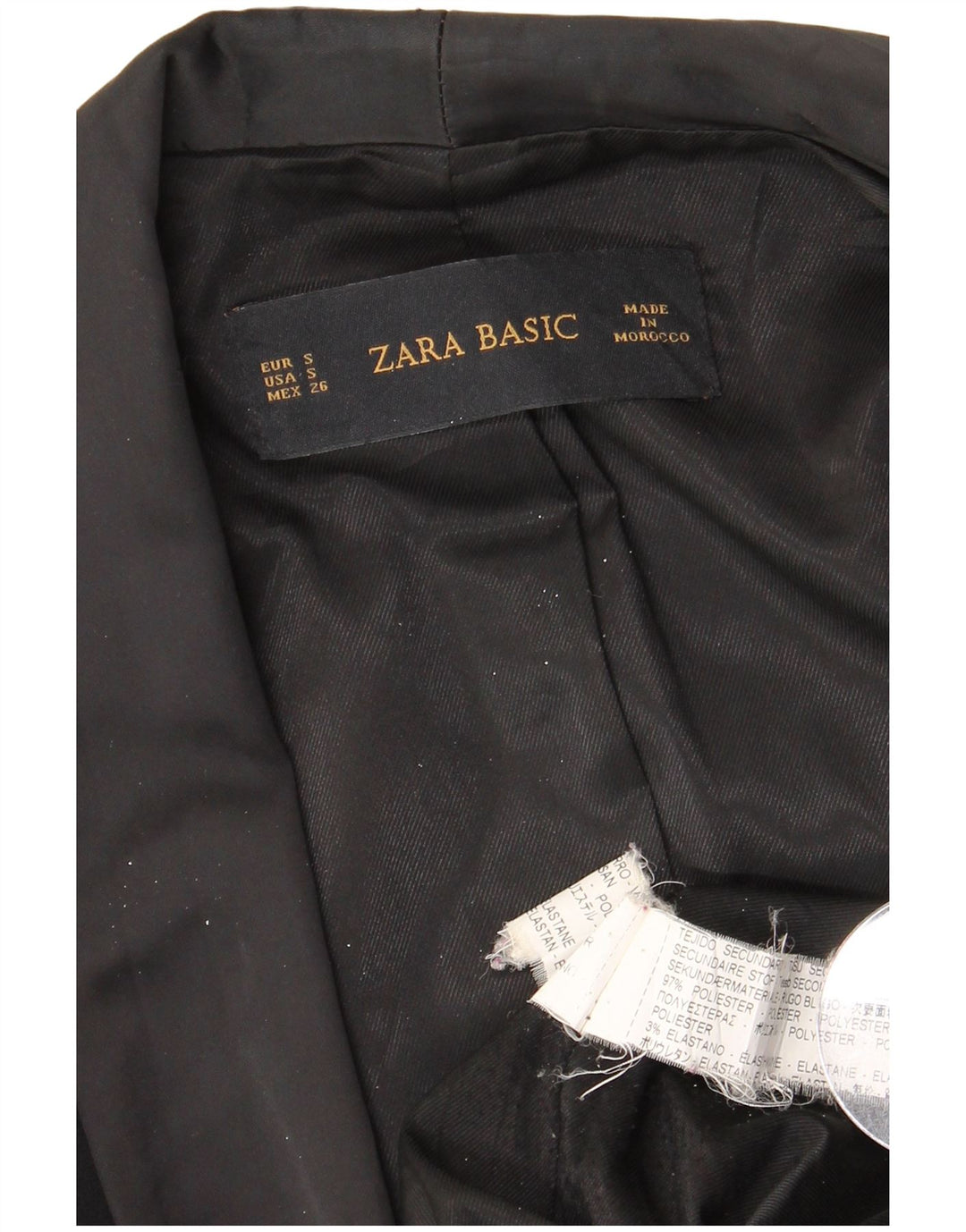 ZARA Womens Blazer Jacket UK 10 Small Black Polyester