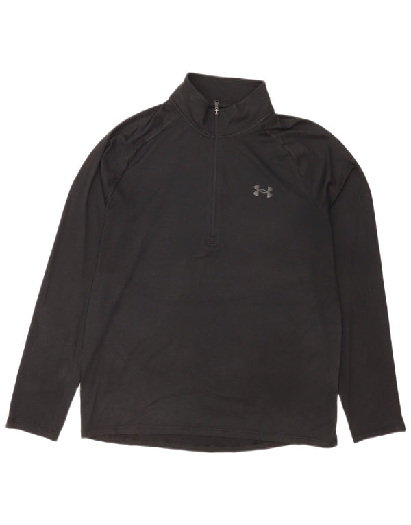 Under Armour Herre Zip Neck Pullover Træningsdragt Top Medium Sort