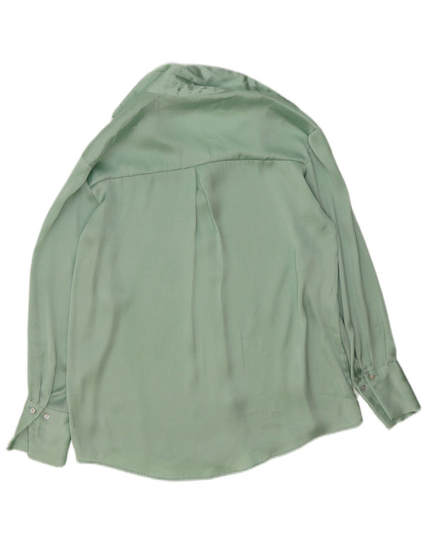 Zara Damen Übergroße Hemdbluse UK 6 XS Grün Polyester