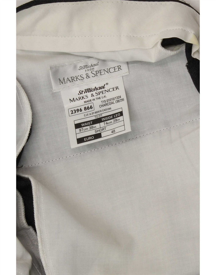 Marks & Spencer Mens St. Michael Pegged Casual Trousers  W38 L29 Grey Wool