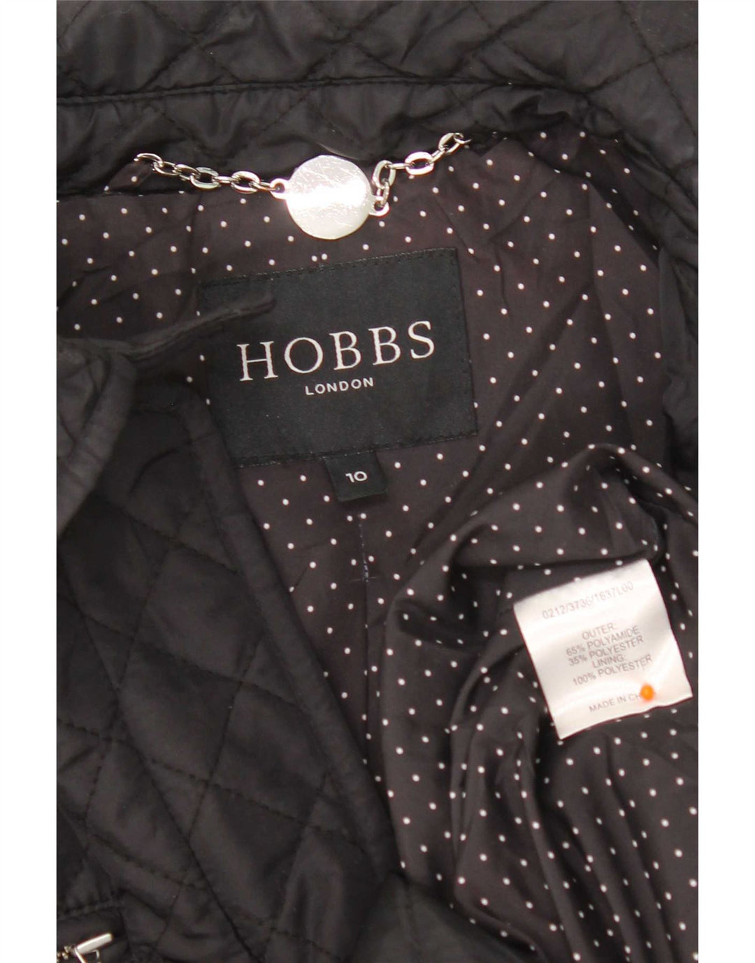 Hobbs Damen Stepp-Windbreaker-Mantel UK 10 Small Schwarzes Nylon