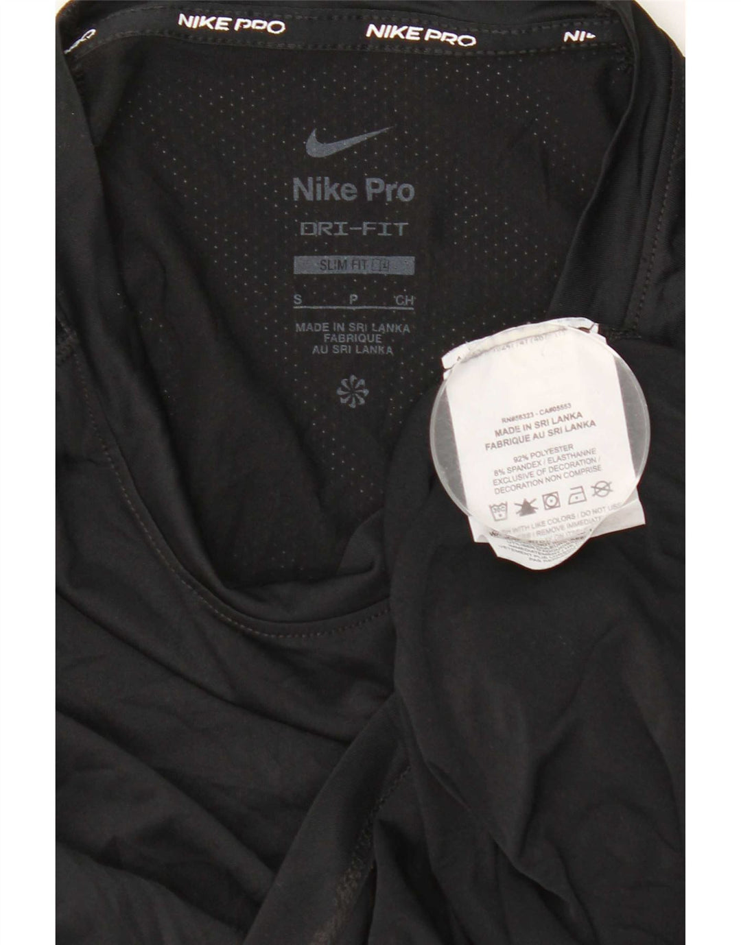 Nike Mens Dri Fit Slim felső, hosszú ujjú kis fekete poliészter