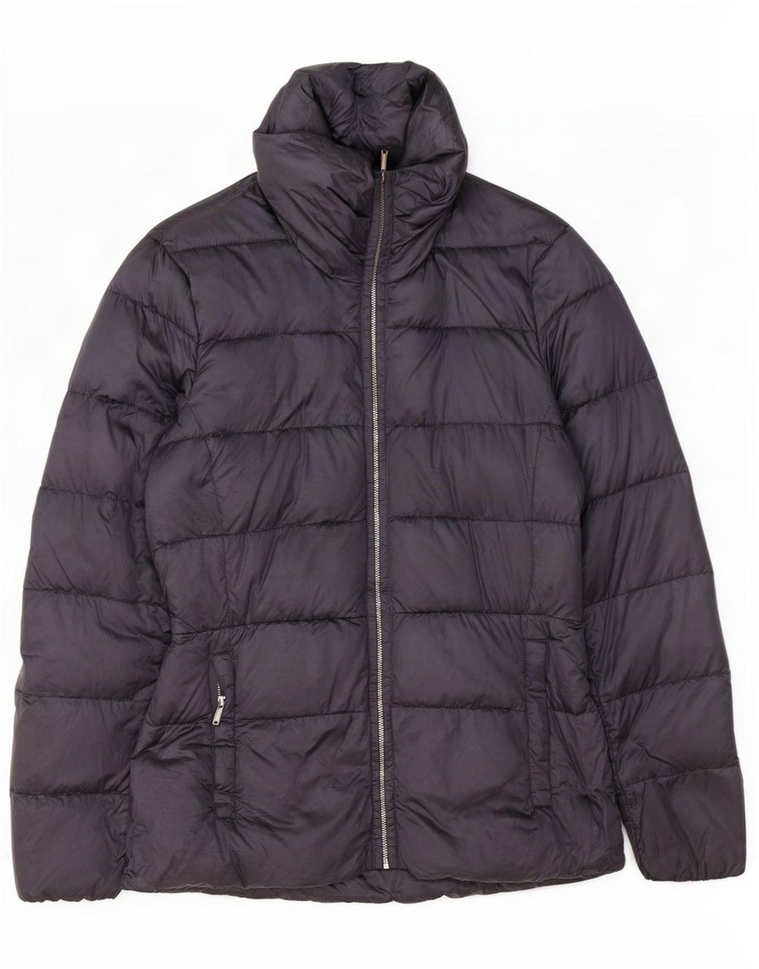 Massimo Dutti Womens Padded Jacket UK 10 Small Navy Blue Nylon