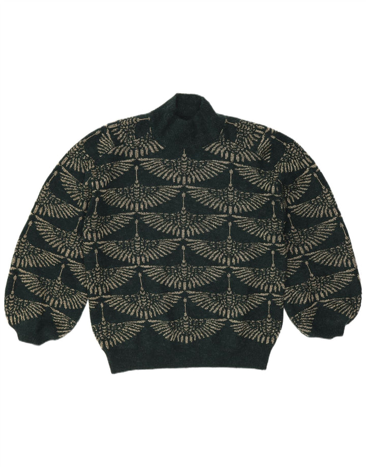 Vintage Womens Turtle Neck Jumper Sweater UK 14 Medium Green