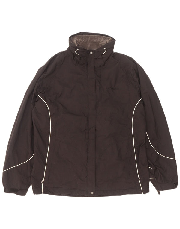 Columbia női esőkabát UK 16 nagy fekete nylon