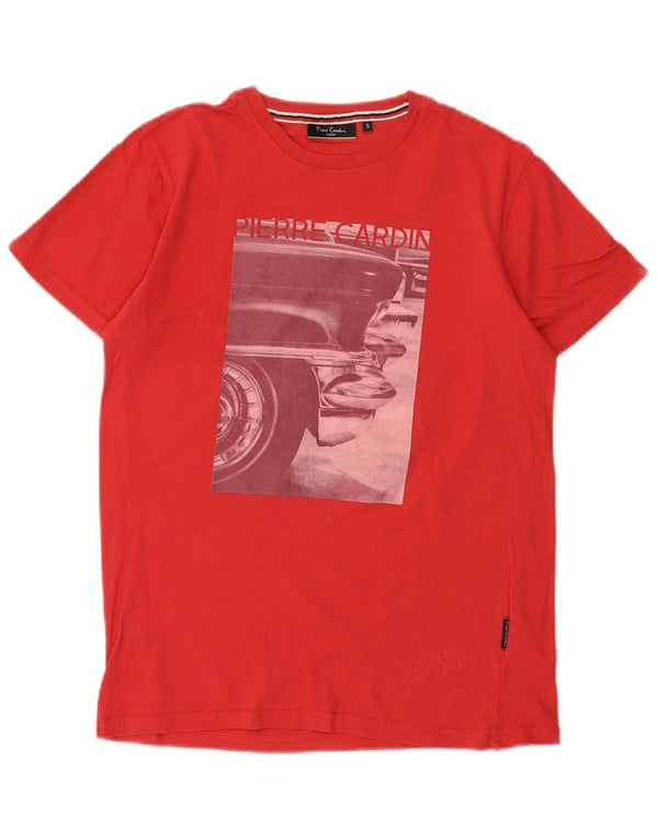 Pierre Cardin Mens Graphic T-Shirt Top Small Red Cotton