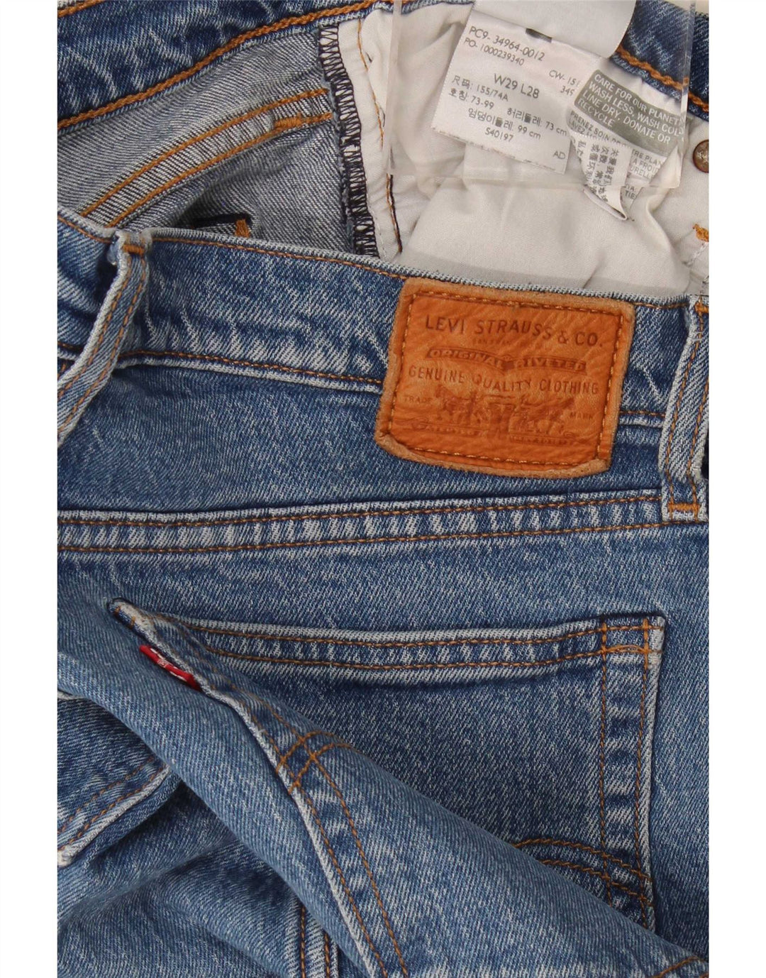 Levi's Womens Wedgie Straight Jeans W29 L28 Blue Cotton