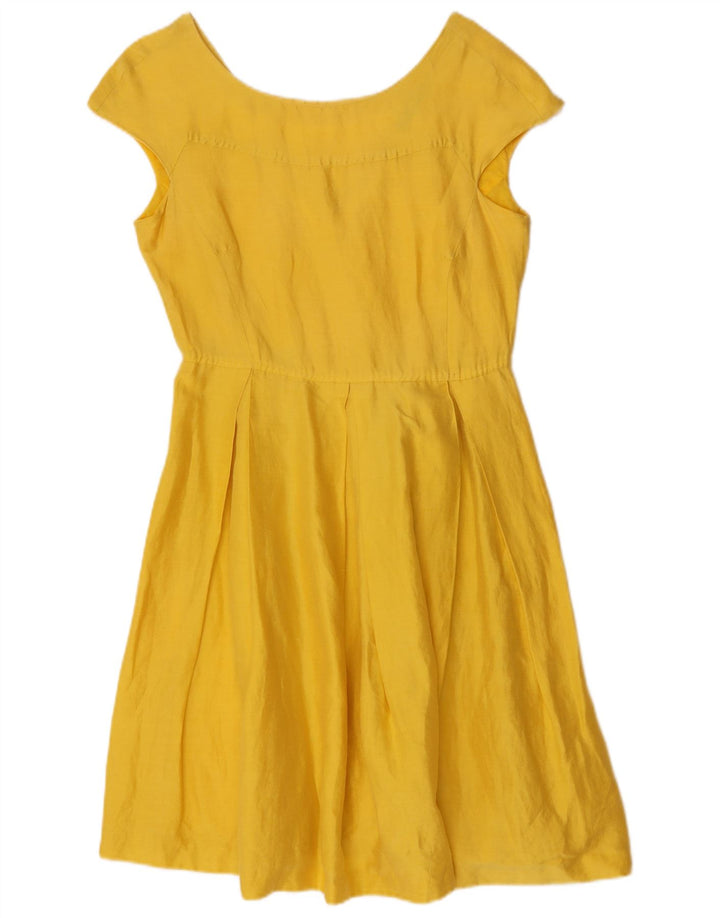 Max Mara Damen-Wochenende-A-Linien-Kleid, UK 14, Mittelgelb