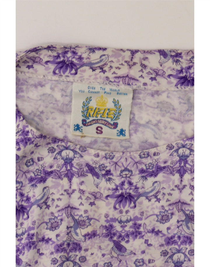 RIFLE Womens Oversized Blouse Top UK 10 Small Purple Floral Vintage Rifle and Second-Hand Rifle from Messina Hembry 