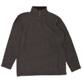 CHAPS Mens Zip Neck Jumper Sweater Large Grey Chevron Cotton