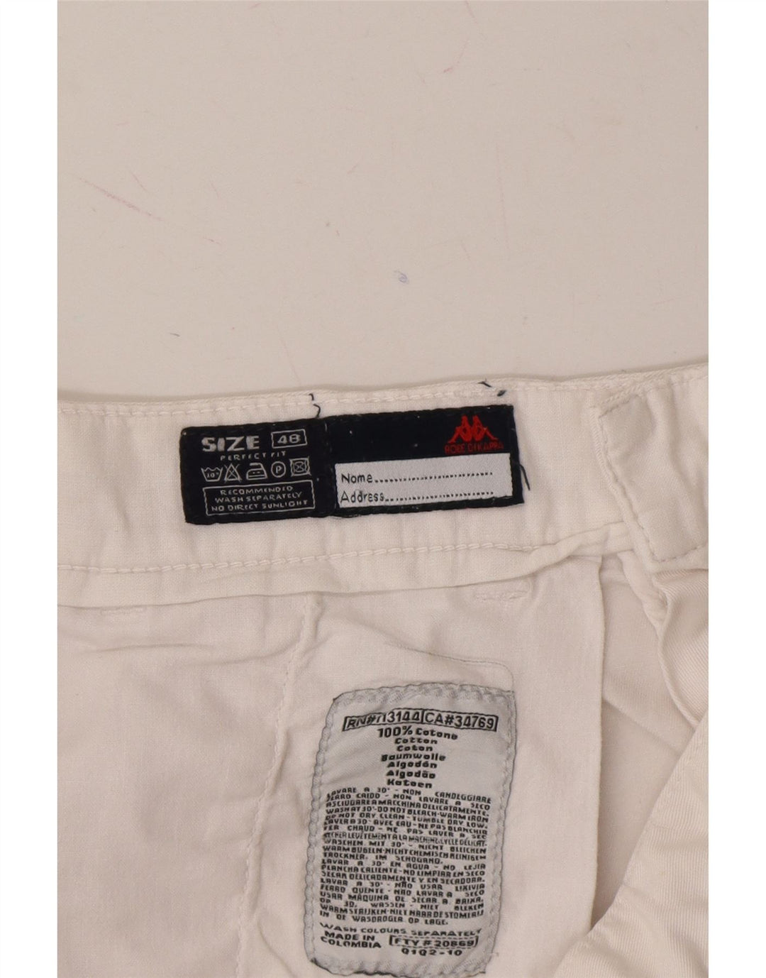 KAPPA Mens Chino Shorts IT 48 Medium W34 White Cotton Vintage Kappa and Second-Hand Kappa from Messina Hembry 