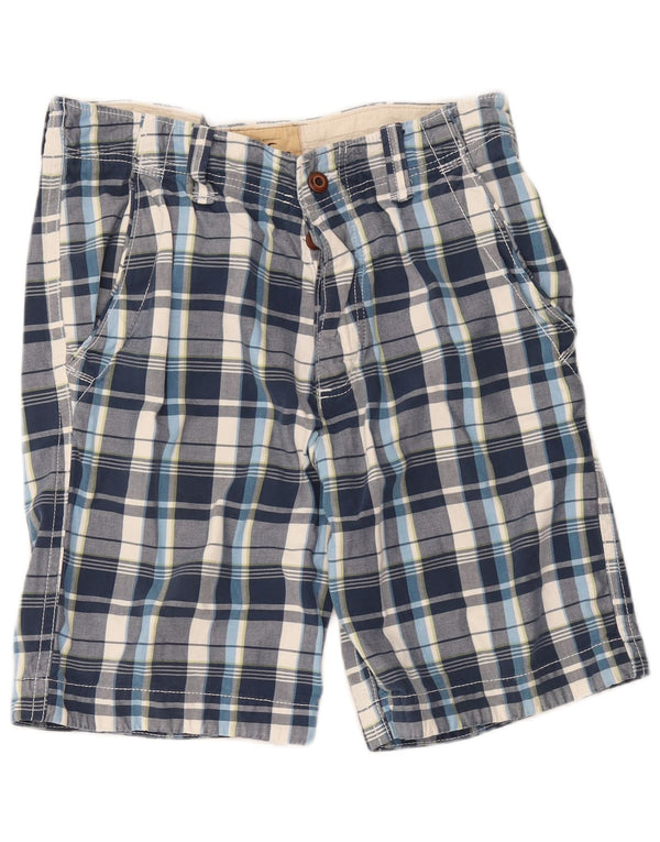 Hollister Mens Chino Shorts W32 Medium Blue Check Cotton