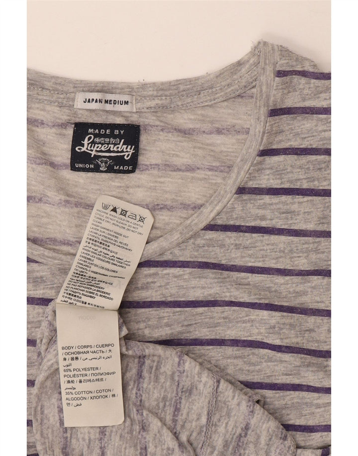 Superdry Γυναικείο T-Shirt Top UK 14 Medium Grey Ride Polyester