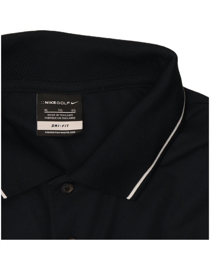 NIKE Mens Big & Tall Polo Shirt XL Navy Blue Polyester