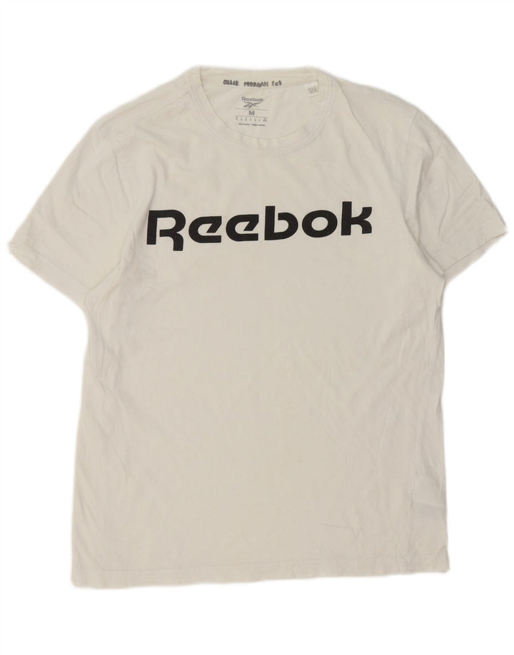 Reebok Camiseta gráfica para hombre Top Medium White Cotton