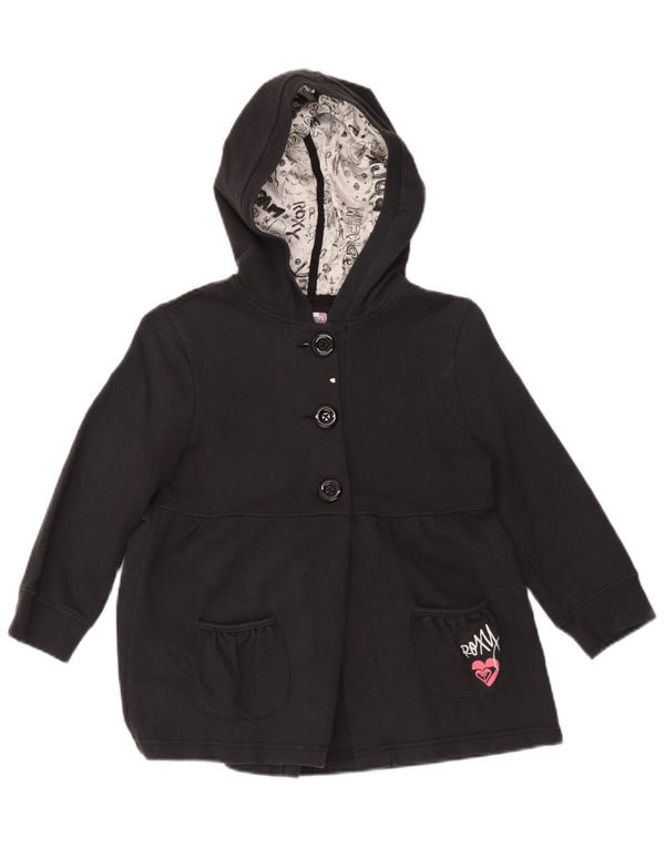 Roxy Girls 3/4 Sleeve Hooded Overcoat 11-12 Years Large Navy Blue