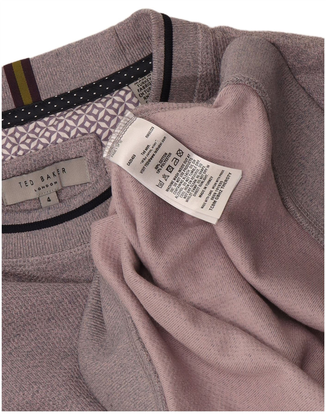 Ted Baker Mens Sweatshirt Jumper Size 4 Large Purple Cotton