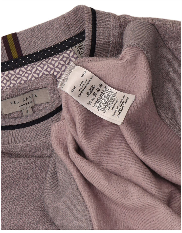 Ted Baker Mens Sweatshirt Jumper Size 4 Large Purple Cotton