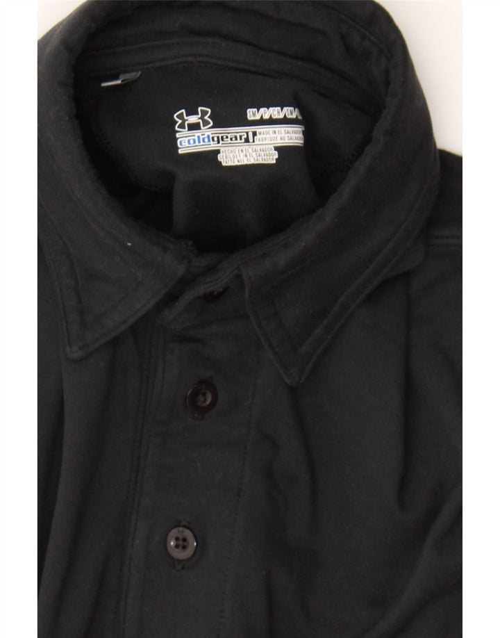 UNDER ARMOUR Mens Cold Gear Polo Shirt Small Black Polyester Vintage Under Armour and Second-Hand Under Armour from Messina Hembry 