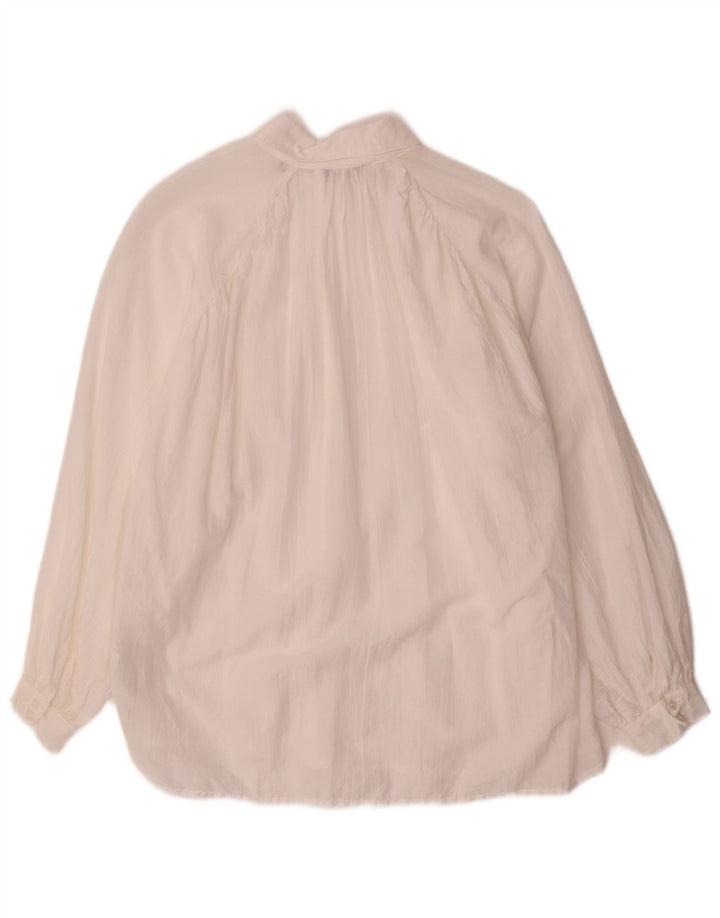 PEPE Jeans Womens Oversized Shirt UK 14 Medium White Cotton