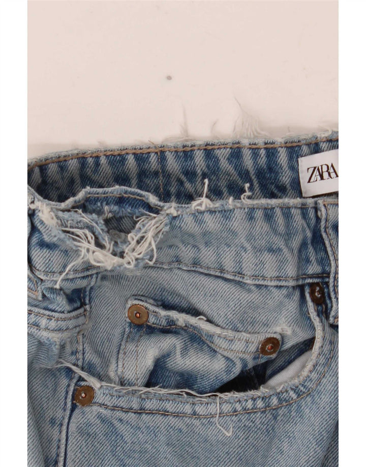 Zara Damen Straight Jeans EU 40 Medium W30 L30 Blau