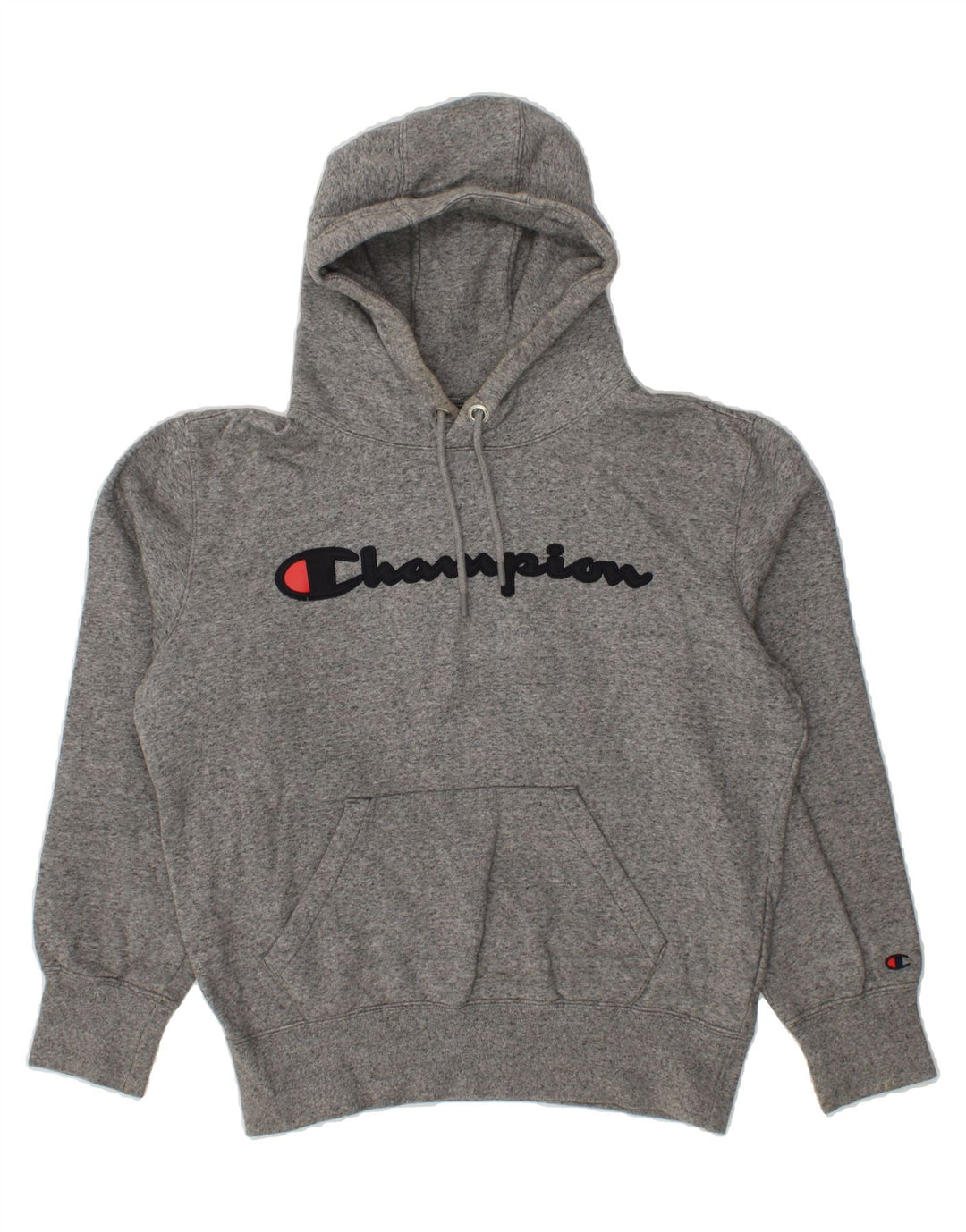 CHAMPION Mens Graphic Hoodie Jumper Medium Grey Flecked Cotton Vintage Champion and Second-Hand Champion from Messina Hembry 