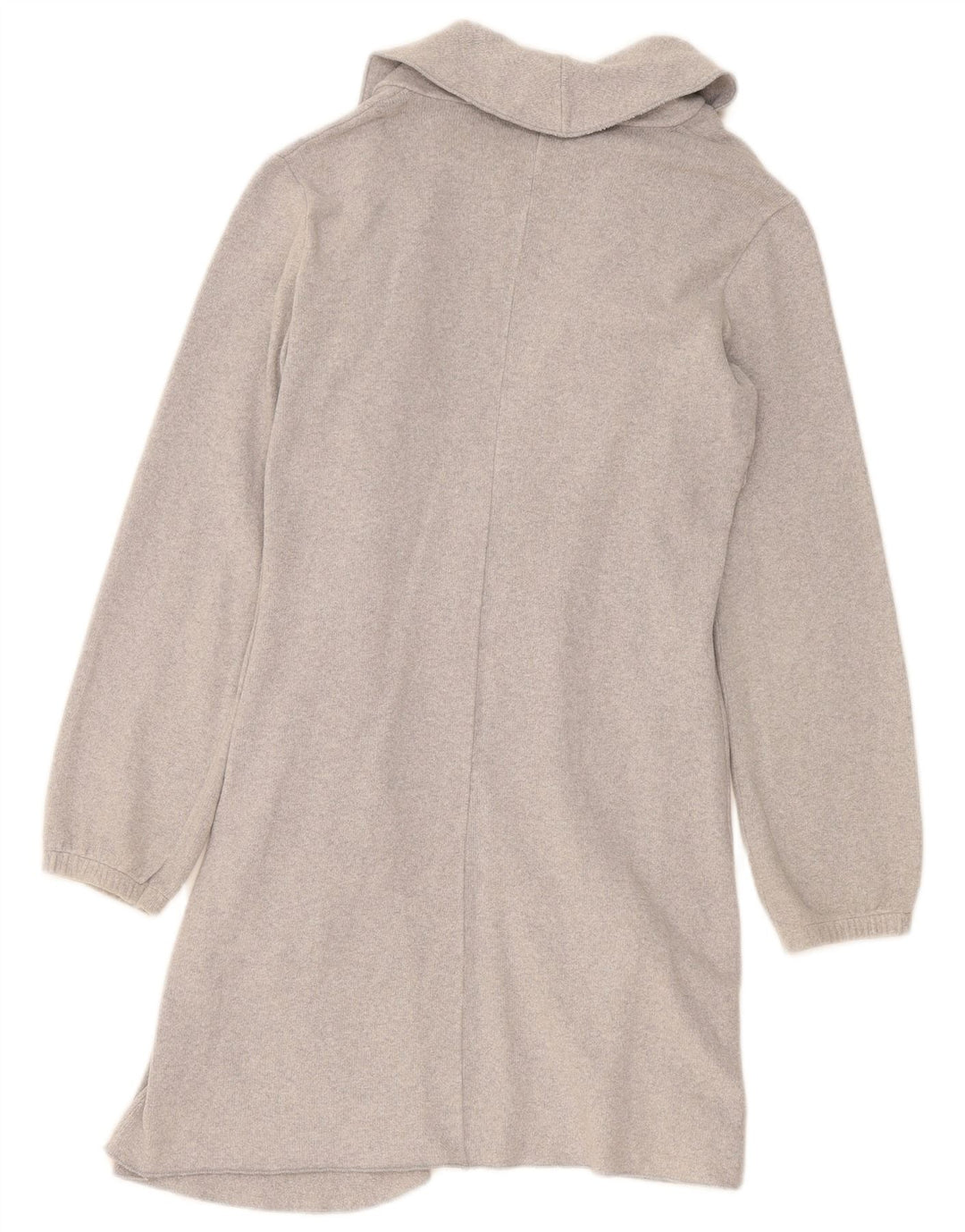 Benetton Pull cardigan ouvert long pour femme UK 14 Gris moyen