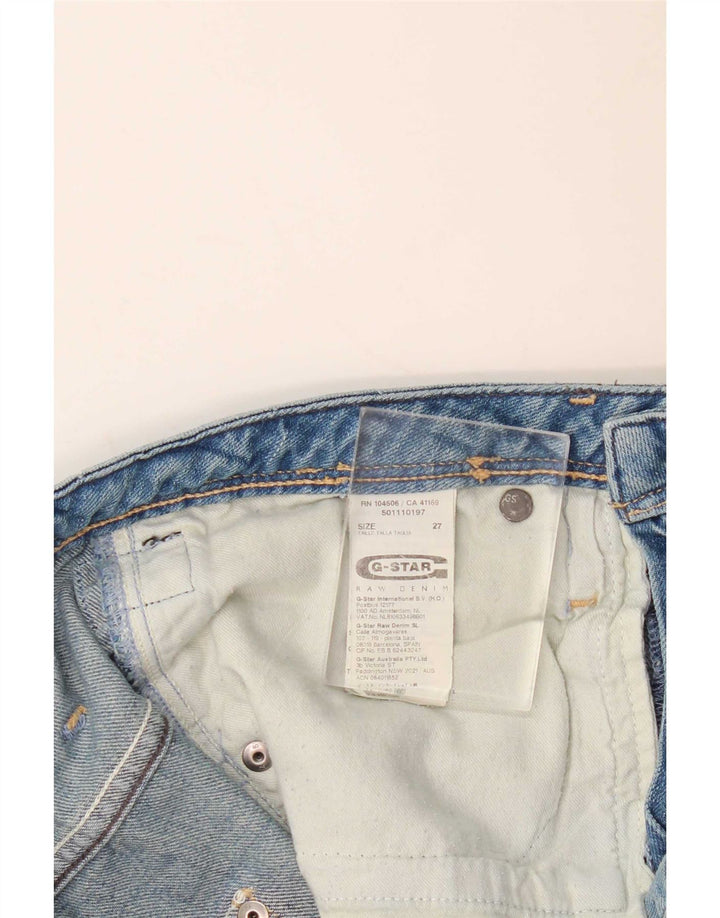 G-Star Womens Distressed Straight Jeans W27 L27 Blue Cotton