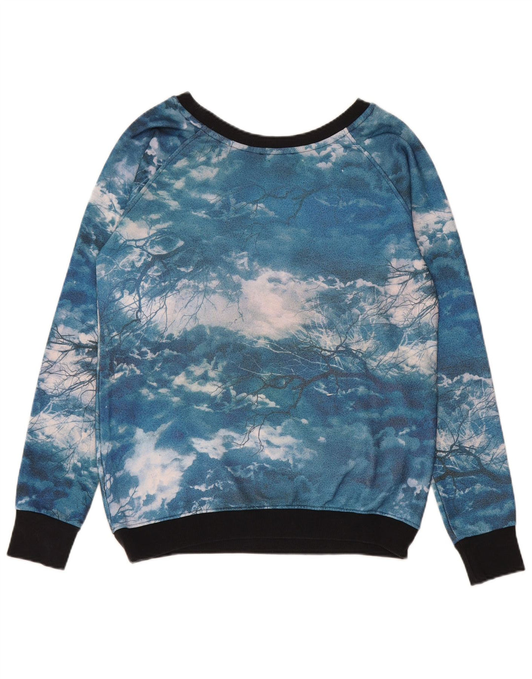 Adidas Womens Graphic Sweatshirt Jumper UK 14 Large Blue Tie Dye Polyester