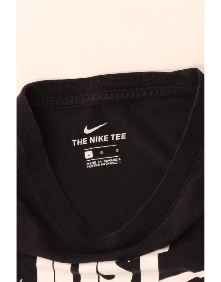 Nike Mens Graphic T-Shirt Top Large Black Cotton