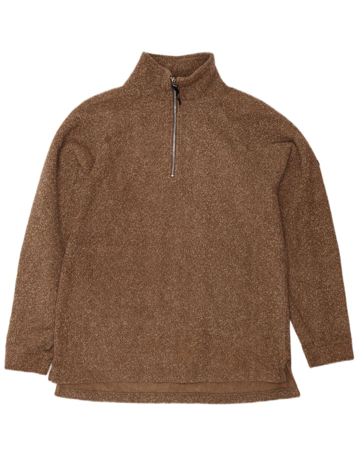 Asics Mens Zip Neck Fleece Jumper XL Brown