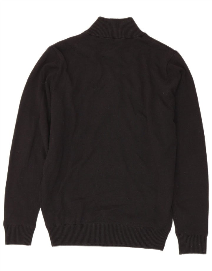 Calvin Klein Mens Zip Neck Jumper Sweater Small Black Cotton