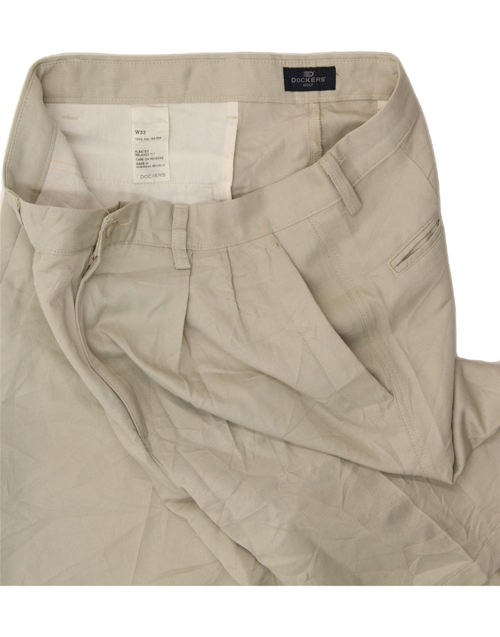DOCKERS Mens Pegged Chino Shorts W33 Medium  Beige Polyester Vintage Dockers and Second-Hand Dockers from Messina Hembry 
