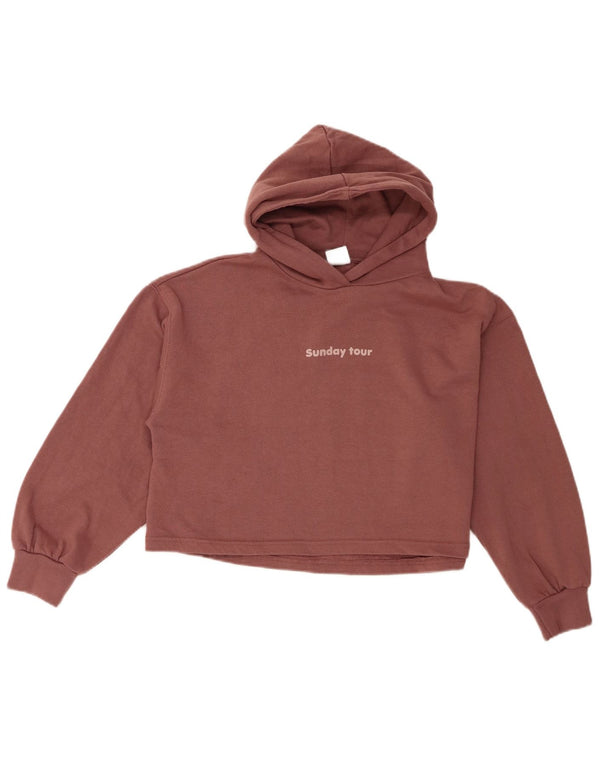 Zara Girls Oversized Crop Hoodie Jumper 13-14 anos algodão rosa