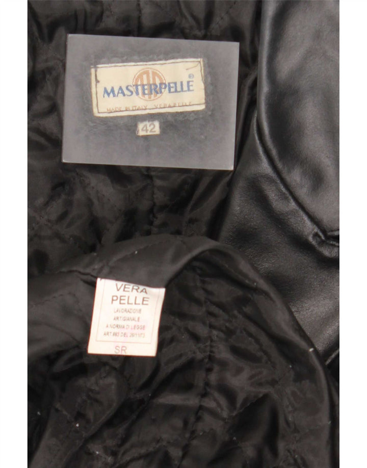 Lavorazione Artigianale Womens Leather Coat IT 42 Medium Black