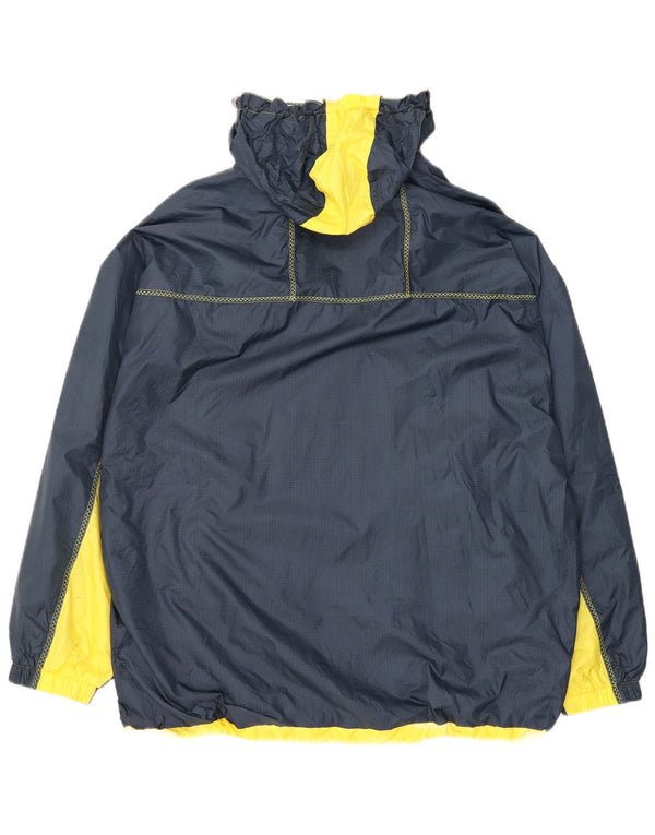 ASTROLABIO Mens Hooded Windbreaker Jacket UK 42 XL Navy Blue Colourblock