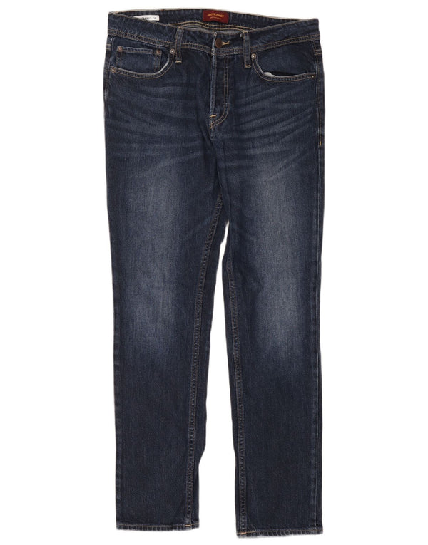 Jack & Jones Herre Tim Straight Jeans W31 L32 Marineblå Bomuld
